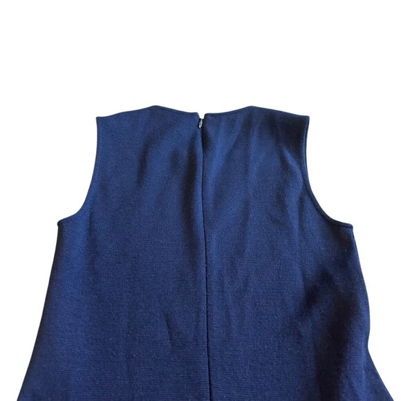 Theory Sleeveless Navy Wool Blend Fit N Flare Dress Skater Mini Size 0 Women's - Picture 7 of 11
